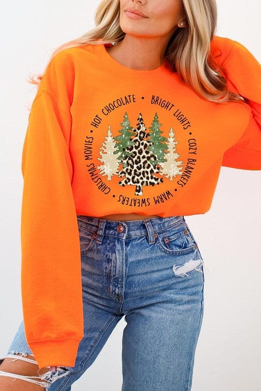 Christmas Trees Graphic Fleece Sweatshirts