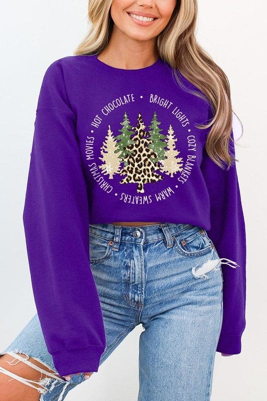 Christmas Trees Graphic Fleece Sweatshirts