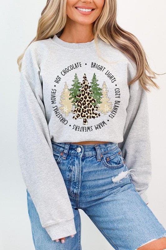 Christmas Trees Graphic Fleece Sweatshirts