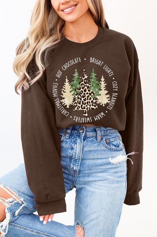 Christmas Trees Graphic Fleece Sweatshirts