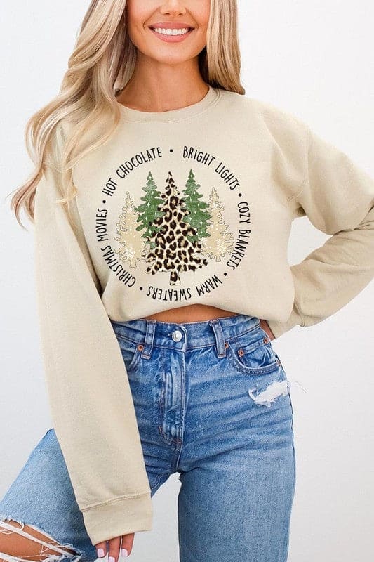 Christmas Trees Graphic Fleece Sweatshirts