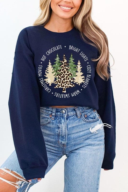 Christmas Trees Graphic Fleece Sweatshirts