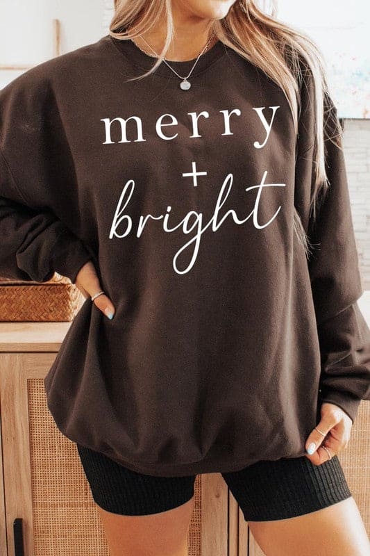 Merry+Bright Graphic Fleece Sweatshirts