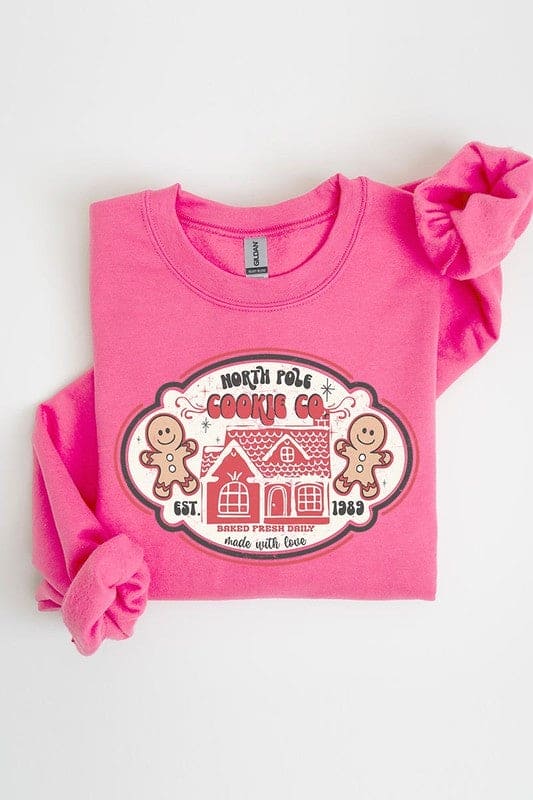 North Pole Gingerbread Cookie Graphic Sweatshirts