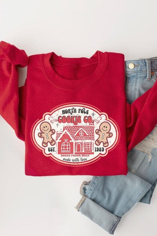 North Pole Gingerbread Cookie Graphic Sweatshirts