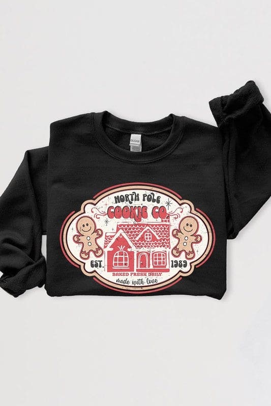 North Pole Gingerbread Cookie Graphic Sweatshirts