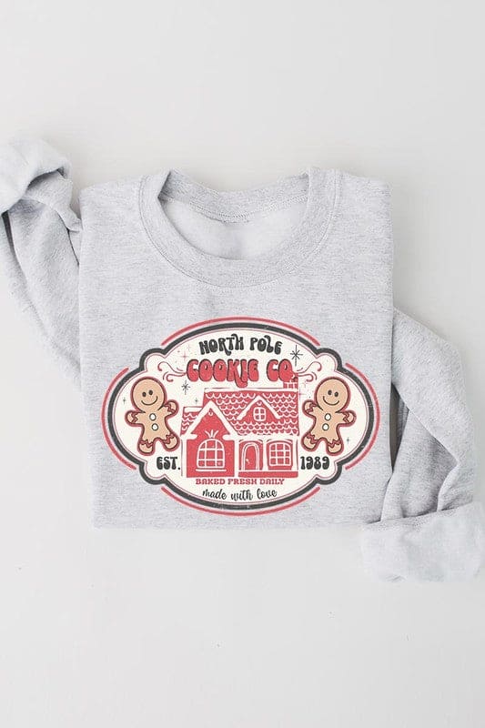 North Pole Gingerbread Cookie Graphic Sweatshirts