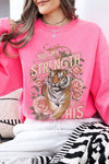 Not My Strength But His Tiger Graphic Sweatshirts