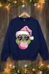 Pink Blowing Bubble Grinch Graphic Sweatshirts