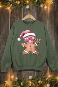 Blowing Bubble Gingerbread  Graphic Sweatshirts