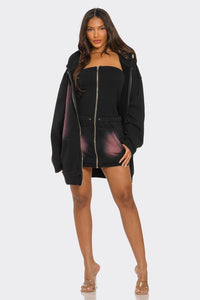 Oversized Ombre Hoodie and Dress Set