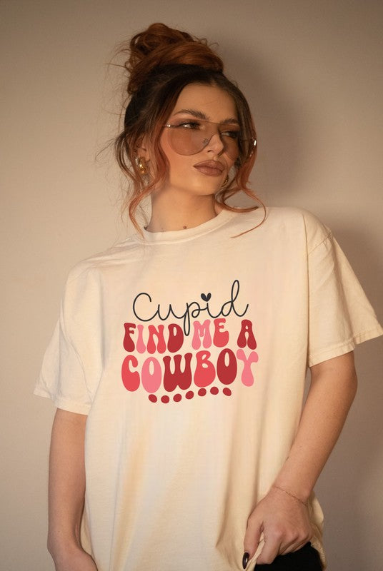 Cupid Find Me A Cowboy Graphic Tee