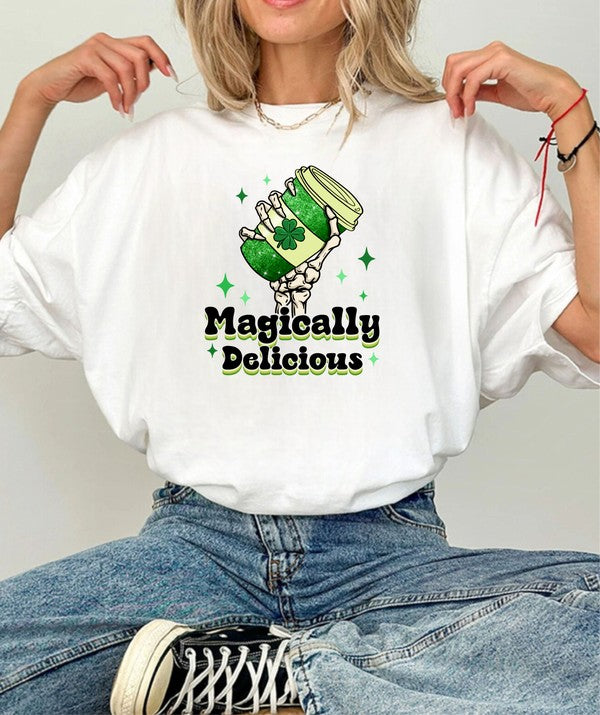 Magically Delicious Coffee Graphic Crew Neck Tee