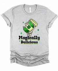 Magically Delicious Coffee Graphic Crew Neck Tee