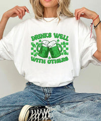 Drinks Well With Others Graphic Crew Neck Tee