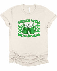 Drinks Well With Others Graphic Crew Neck Tee