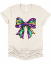 Mardi Gras Bow Graphic Short Sleeve Tee