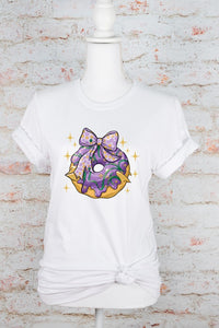 King Cake Mardi Gras Graphic Short Sleeve Tee