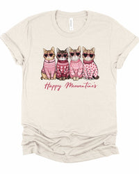 Happy Meowentines Short Sleeve Graphic Tee