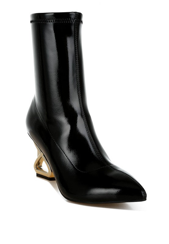 Gaias Fantasy Heel Patent Faux Leather Boots