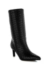 Mentha Woven Faux Leather Boots