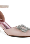 Onkana Diamante Brooch Kitten Heel Sandals