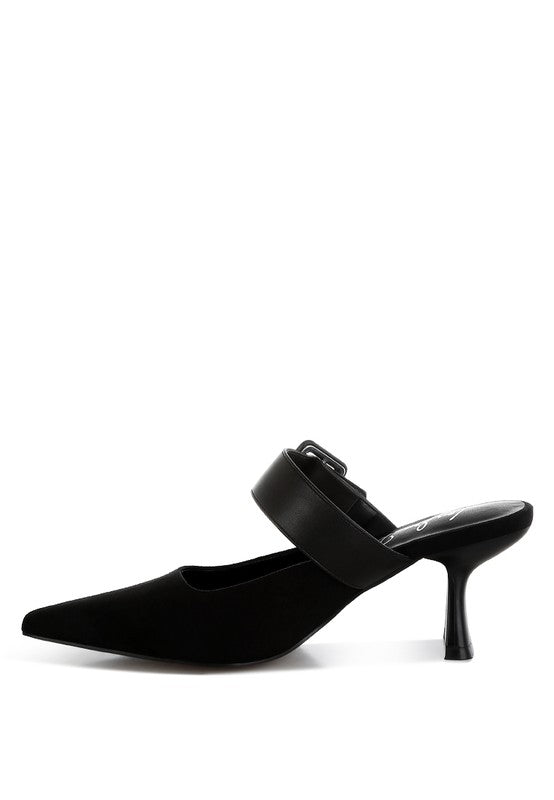 Onagra Microfiber Pointy Slip-On Mules