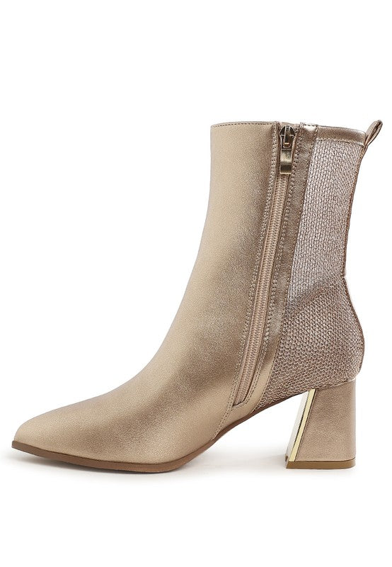 Mimosa Mesh Detail Pointy Ankle Boots