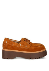 Cuckatoos Chunky Real Suede Leather Oxford Loafers