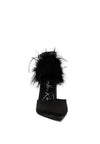 Palmetta Fur Detail Block Heel Sandals