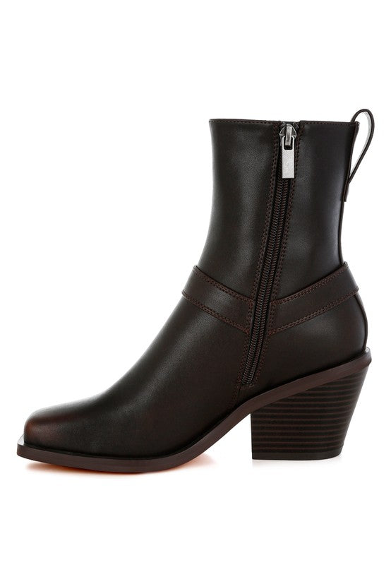 Baccata Elevated Harness Detail Ankle Boots