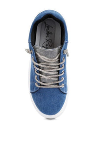 Ena Rhinestone Embellished Denim Sneakers