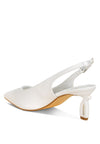 Vinca Satin Pointed Toe Slingbacks