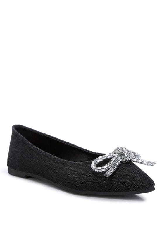 Ellerby Embellished Bow Detail Ballet Flats