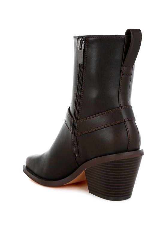 Baccata Elevated Harness Detail Ankle Boots