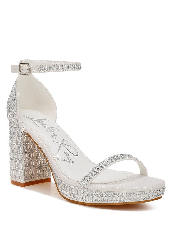 Ronan Rhinestones Embellished Block Sandals