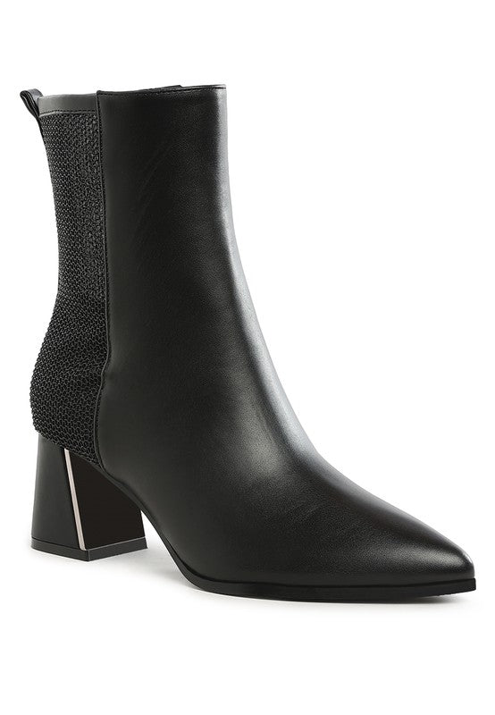 Mimosa Mesh Detail Pointy Ankle Boots