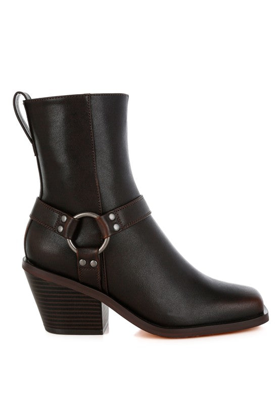 Baccata Elevated Harness Detail Ankle Boots