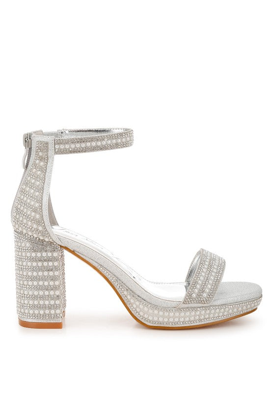 Mejuri Rhinestones And Pearl Embellished Sandals