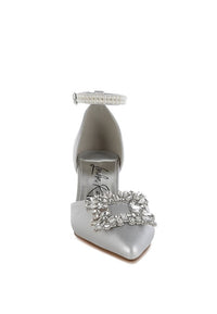 Onkana Diamante Brooch Kitten Heel Sandals