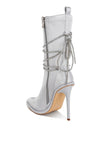 Dacia Rhinestones Strap Satin Calf Boots