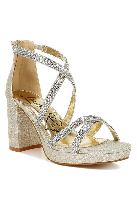 Infatuated Rhinestones Embellished Strappy Sandals