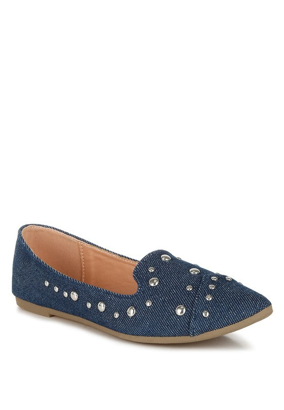 Olesia Stud Emebllished Ballet Flats