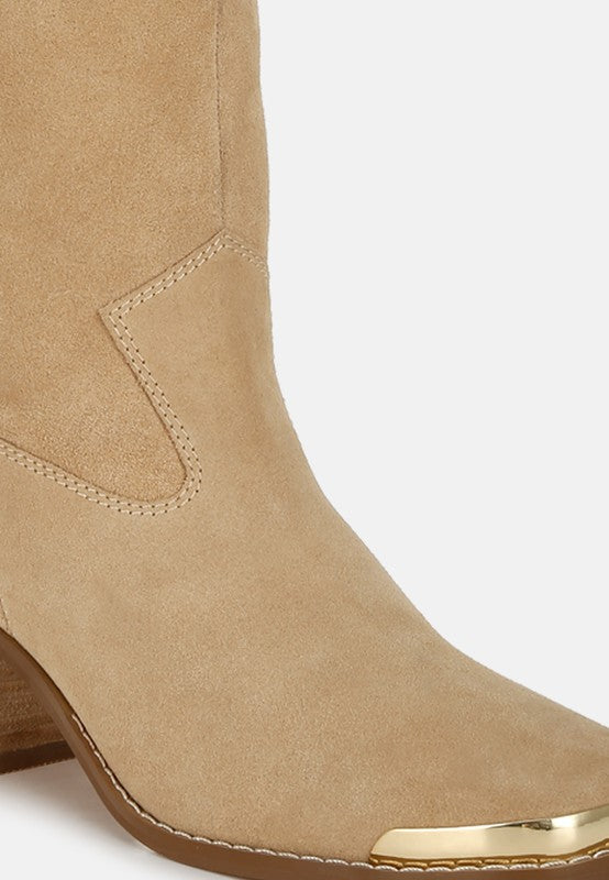 Emberly Suede Square Toe Ankle Boots