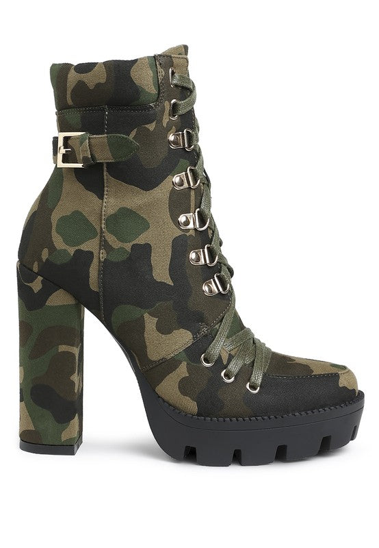 Palmetto Camouflage Ankle Boots